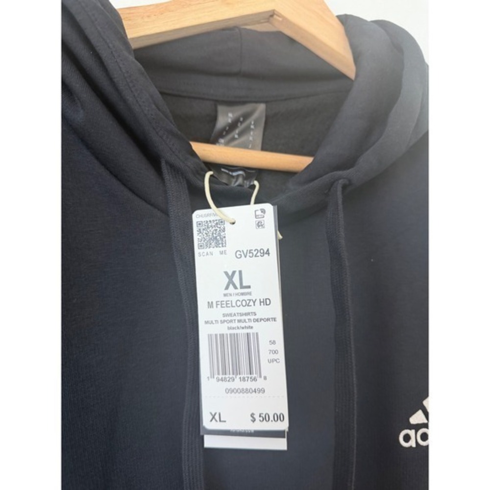 Adidas Men's Cozy Pullover Hoodie – Black – Size XL – NWT - Picture 3 of 4
